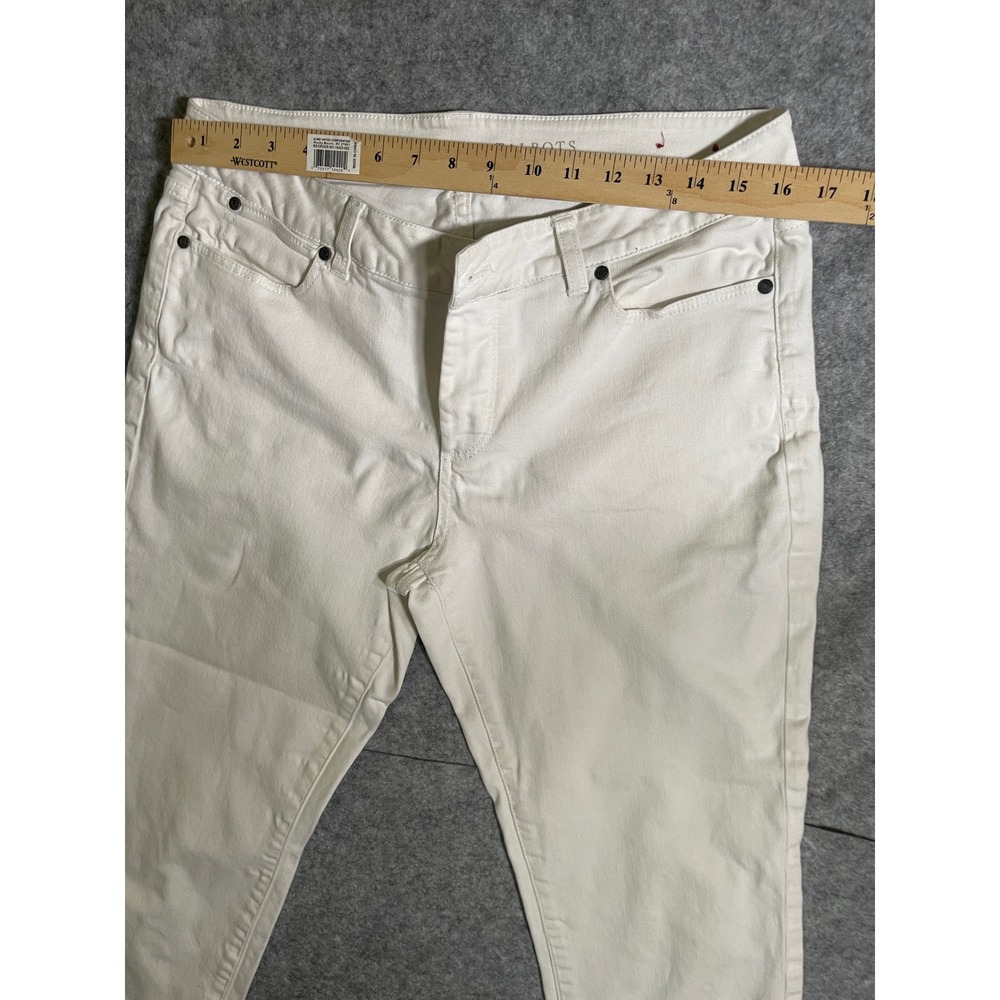 Talbots Signature Crop Pants White Denim Ankle Zip Petite 12P Mid Rise Womens - Picture 9 of 13